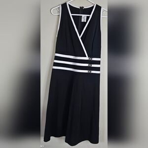 🩵💜joseph ribkoff dress Black/white  Size S V Neck 🩷💛